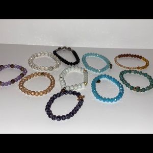 10 bead bracelets and 3 long bead necklaces
